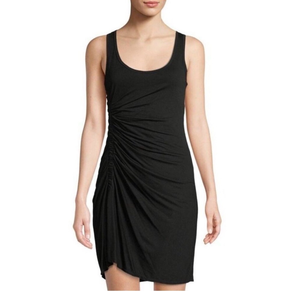 A.L.C. Black Ruched Tank Mini Dress